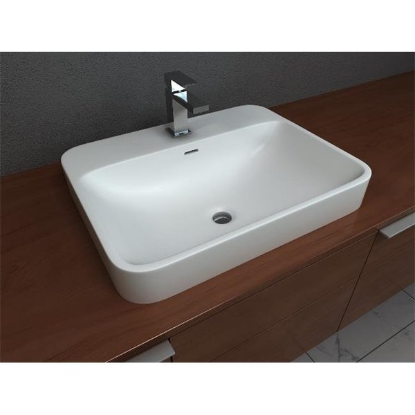 Cantrio Koncepts Cantrio Koncepts ST-2318 Solid Surface Semi Recessed Sink; 18.12 x 6.87 x 23 in. ST-2318